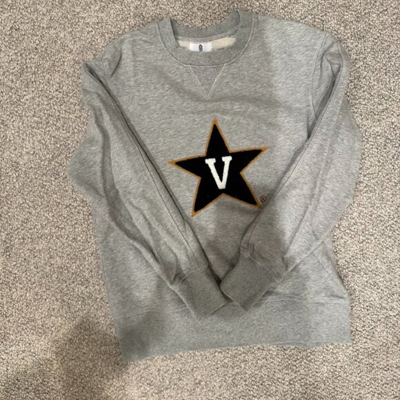 Hillflint Vanderbilt University Grey Needlepoint Sweatshirt Size Medium - Picture 1 of 3